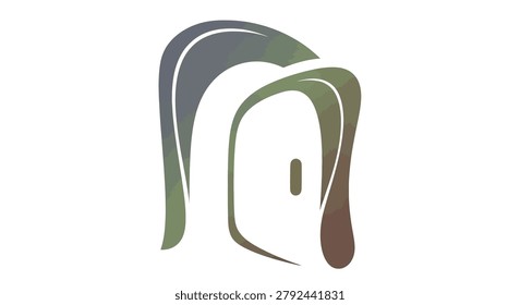 Unique and creative abstract door concept for branding, interior design logos, or eco-friendly building projects.