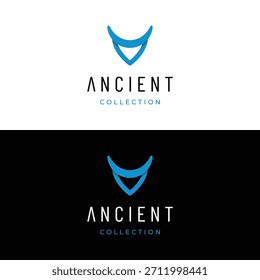 Diseño de logotipo de máscara abstracta única y creativa.