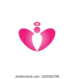 unique and creative the angel of love logo design