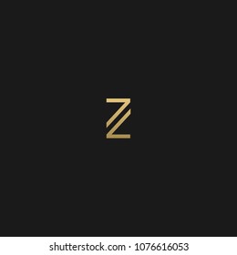 Unique and Creative black and golden color geometric style Z initial logo