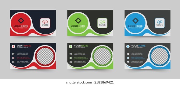 Unique and creative business card template design for corporate business marketing and networking