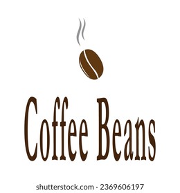 Diseño único y creativo del logo del grano de café con hojas. Logo para cafetería, negocios, café.