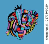 unique creative decorative design abstract colorful multicolor cubism surrealism style artwork