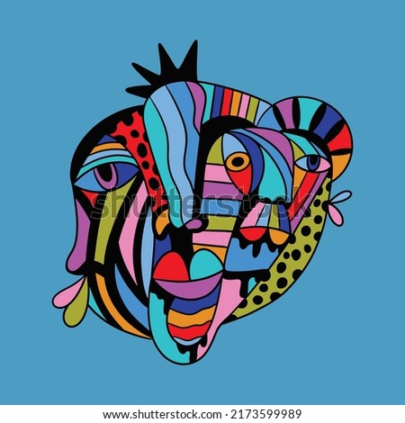 unique creative decorative design abstract colorful multicolor cubism surrealism style artwork