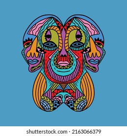 unique creative design abstract colorful multicolor cubism surrealism style artwork premium vector