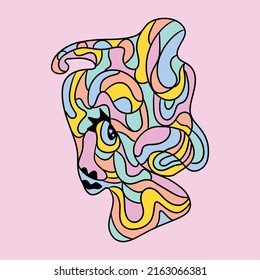 unique creative design abstract colorful multicolor cubism surrealism style artwork premium vector