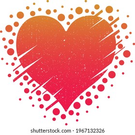 Unique and creative design of the heart in the bright red color for the valentine greeting and wishes.