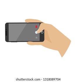 Unique and creative design of a mobile phone in the hand, it is like a selfy style pose in a very attractive and professional design.