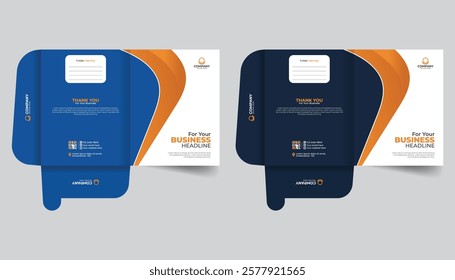 Unique and creative file folder stationery or report cover template design, Office file, office folder, office document, file folder design template
