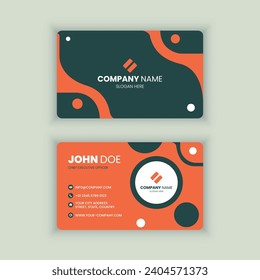 Unique and creative horizontal business card design in flat vector illustration.
