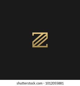 Unique and Creative initial based icon logo in black and golden color  