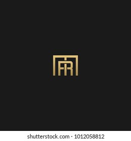 Unique and Creative initial based MR icon logo in black and golden color  