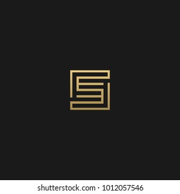 Unique and Creative initial based S icon logo in black and golden color  