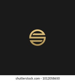Unique and Creative initial based S icon logo in black and golden color  