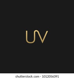 Unique and Creative initial based UV icon logo in black and golden color  