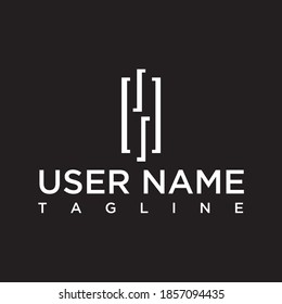 único, creativo, concepto de logotipo de letra H, color blanco sobre fondo negro