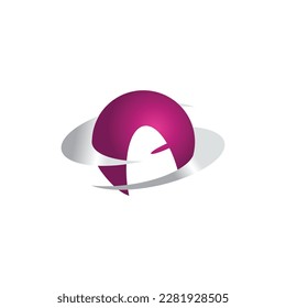 Letra única y creativa acuerdo del logotipo AS con color púrpura y gris