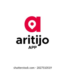 Unique and creative logo about letter A and location icon.
EPS 10, Vector.