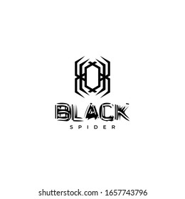 Unique and creative logo design of black spider with white background - EPS10 - Vector.