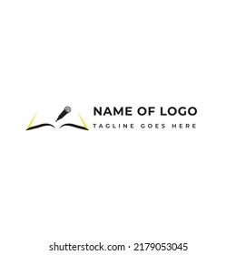 Plantilla de logo único y creativo para Escritor y Artista de Voz y podcast