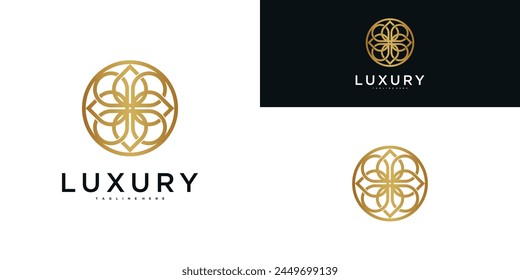 Unique and creative luxury logo design. Premium Vector