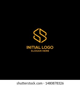 Unique and Creative Luxury Style Initial Based SS LOGO in black and Golden color