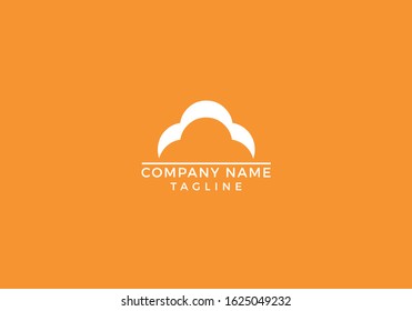 Unique creative minimal company simple cloud logo initial based icon design in vector editable file.