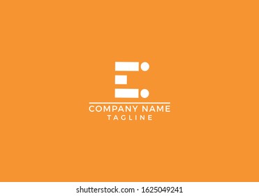 Unique creative minimal company simple brands orange and white letter E logo initial based icon design in vector editable file.