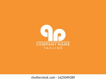 Unique creative minimal company simple brands orange and white letter q p logo initial based icon design in vector editable file.