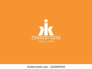 Unique creative minimal company simple brands orange and white letter k I logo initial based icon design in vector editable file.