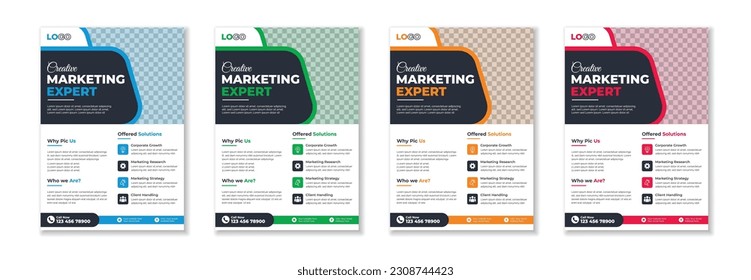 Unique creative and modern corporate flyer business flyer advertisement flyer multipurpose minimal official business advertising magazine poster flyer with color variation.