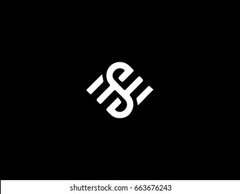 Unique creative modern elegant square shaped sports brand black and white color SF S F initial based letter icon logo.
