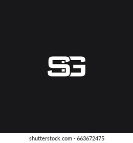 Unique creative modern trendy connected sports brand black and white color GS S G initial based letter icon logo.
