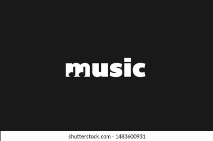 Unique creative music logo text style