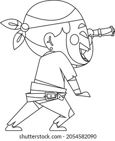 Unique And Creative Pirate Line Art Vector And Coloring Pages