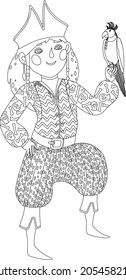 Unique And Creative Pirate Line Art Vector And Coloring Pages