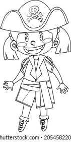 Unique And Creative Pirate Line Art Vector And Coloring Pages