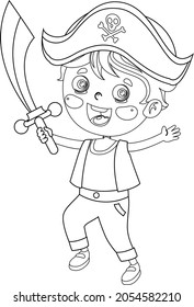 Unique And Creative Pirate Line Art Vector And Coloring Pages