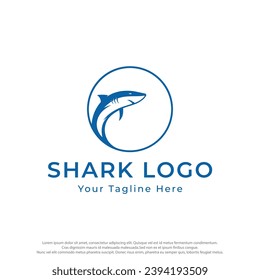 Unique and creative shark logo vector design.