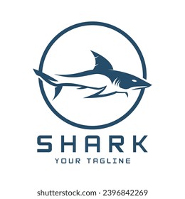 Unique and creative shark logo vector design. Wild Fish Vector Illustration, logo for emblem, badge, and brand company