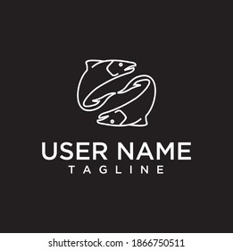unique, creative, simple fish logo concept