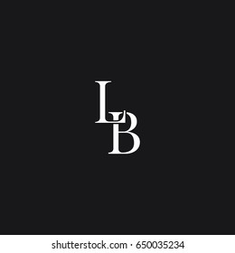 Unique creative stylish connected attractive black and white LB BL L B initial based icon logo.