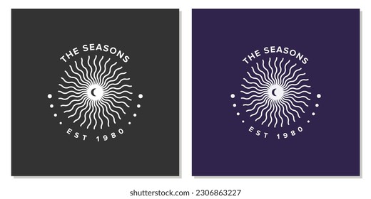 einzigartiges und kreatives Logo für Sonne und Mond
