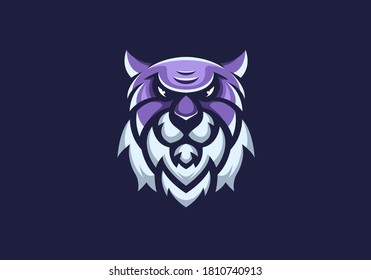 unique creative tiger head mascot vector logo template