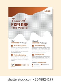 Unique and creative travel flyer design template.