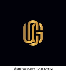 Unique creative trendy stylish gold  ucg initial letter icon logo icon