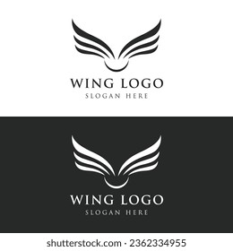 Unique and creative wing element logo design. Logo for business, freedom and symbols.