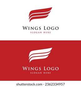 Unique and creative wing element logo design. Logo for business, freedom and symbols.