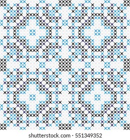 Unique cross stitch pattern colorful gift for your family good looking present blue black white