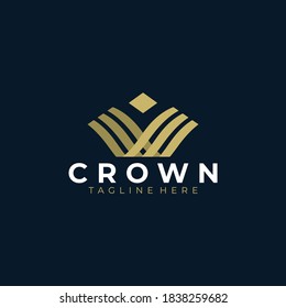 unique crown logo icon vector isolated